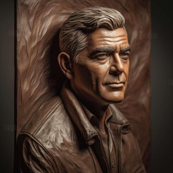 George Clooney 3 stl model for CNC